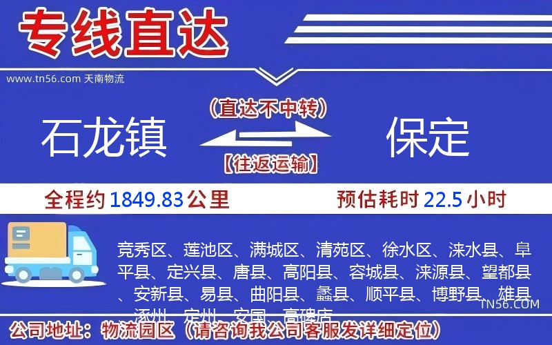 石龍鎮(zhèn)到保定物流公司