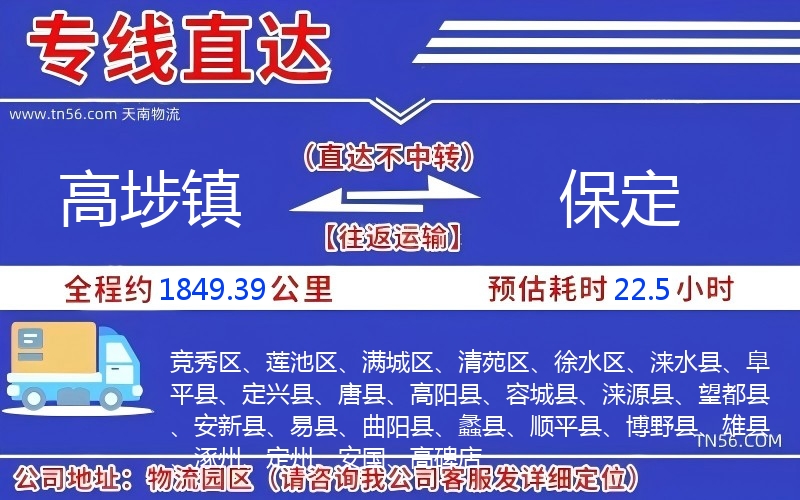 高埗鎮(zhèn)到保定物流公司