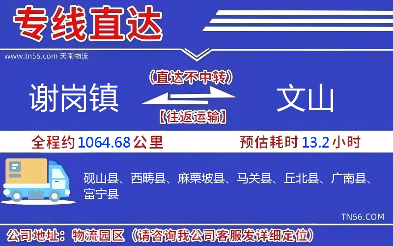 謝崗鎮(zhèn)到文山物流公司