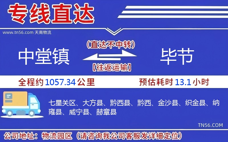 中堂鎮(zhèn)到畢節(jié)物流公司