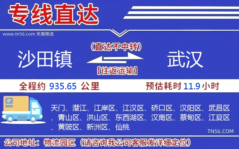 沙田鎮(zhèn)到武漢物流公司 沙田鎮(zhèn)到武漢物流公司