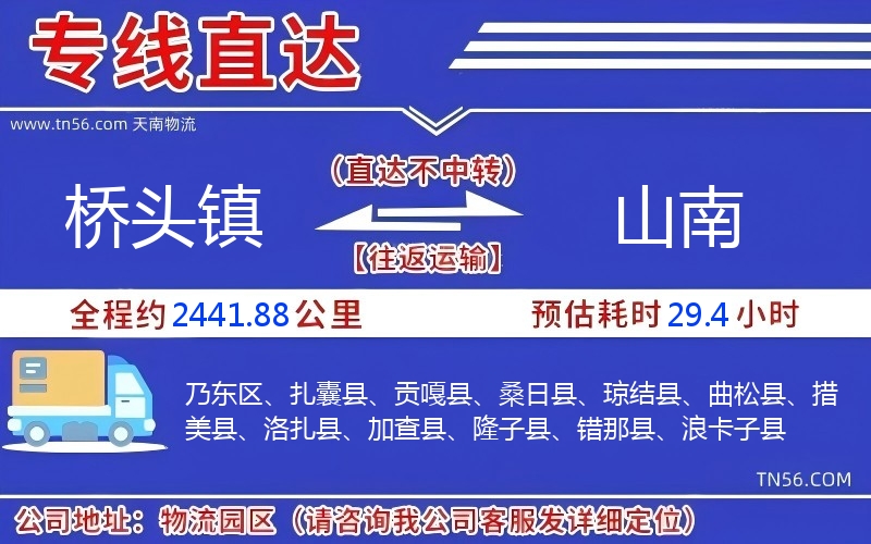 橋頭鎮(zhèn)到山南物流公司
