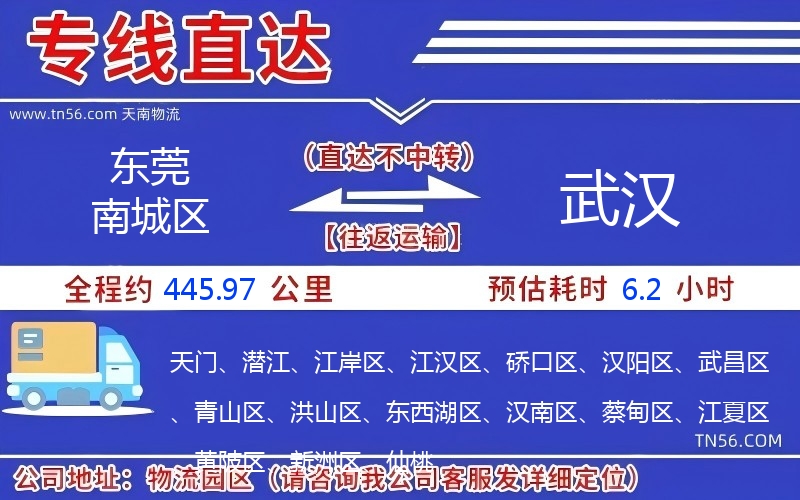 東莞南城區(qū)到武漢物流公司