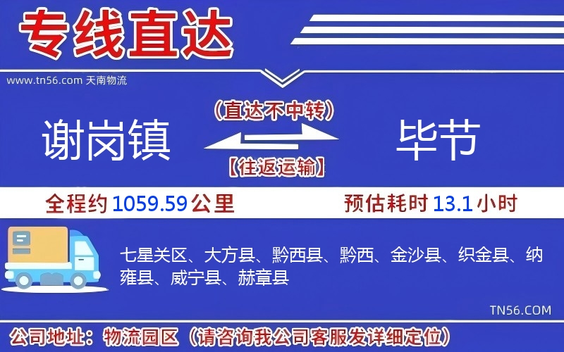 謝崗鎮(zhèn)到畢節(jié)物流公司