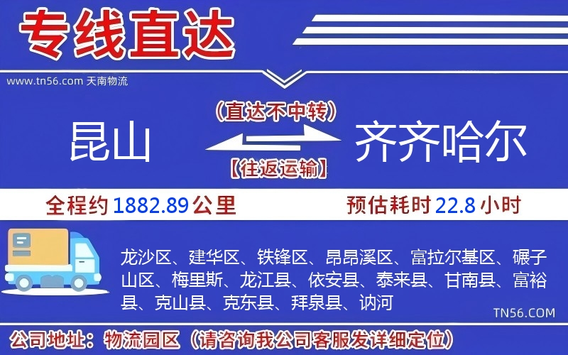 昆山到齊齊哈爾物流公司 昆山到齊齊哈爾物流公司