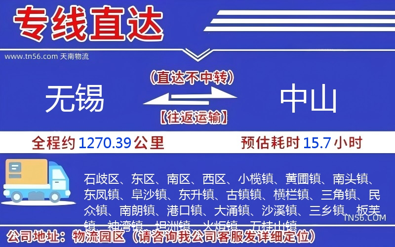 無(wú)錫到中山物流公司